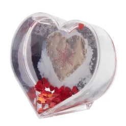 Boule à neige personnalisable forme coeur en verre 9,5x9,5cm