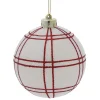 Boule Noël quadrillage blanc ou rouge Ø8cm (3 modèles) < Gifi Best