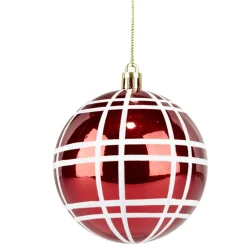 Boule Noël quadrillage blanc ou rouge Ø8cm (3 modèles) < Gifi Best