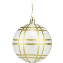 Boule Noël quadrillage Ø8cm (3 modèles)