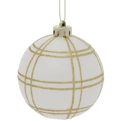 Boule Noël quadrillage Ø8cm (3 modèles)