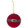 Boule Père Noël ceinture rouge et noir brillant Ø8cm < Gifi Discount