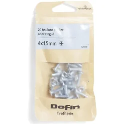 20 boulons poêlier cruciforme acier zingué - 4x15 mm < Gifi Online
