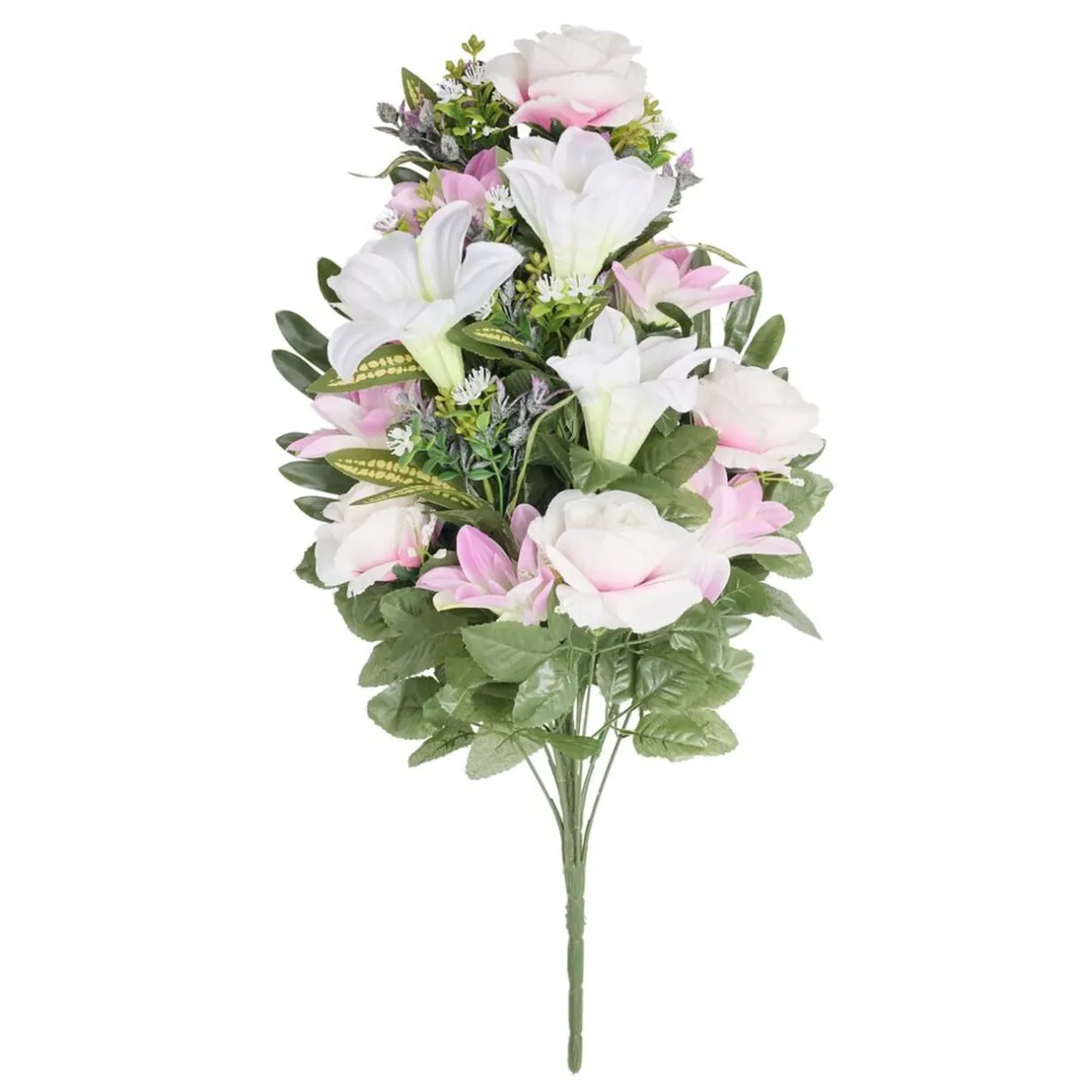 Bouquet artificiel lys et rose tons rose 36x16xH60cm < Gifi Best