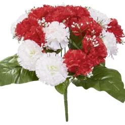 Bouquet d'oeillets et gypsophiles rouge