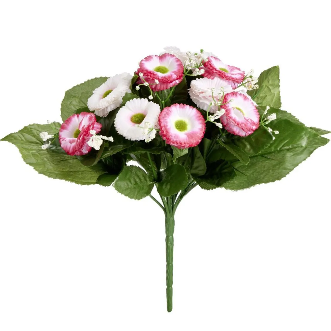 Bouquet fleurs artificielles paquerettes 20 têtes H30cm