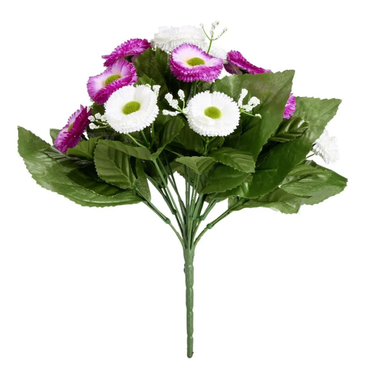 Bouquet fleurs artificielles paquerettes 20 têtes H30cm