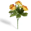 Bouquet fleurs artificielles roses orange 5 têtes H24cm < Gifi Sale