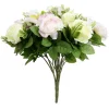 Bouquet fleurs artificielles rose/renoncule/orchidée 20 tiges H39cm