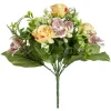 Bouquet fleurs artificielles orchidées et roses orange 4 têtes H33cm < Gifi New