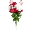 Bouquet fleurs artificielles hortensia/rose/delphinium rouge et blanc H62cm < Gifi Outlet