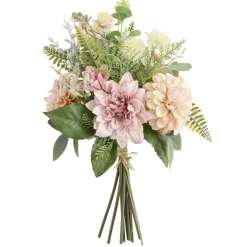 Bouquet floral dalhia fougère tons rose orange Ø22xH40cm < Gifi Hot