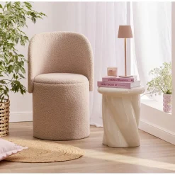 Bout de canapé rond Creamy laqué Ø33xH40cm (2 modèles rose ou blanc)