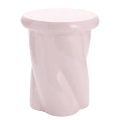 Bout de canapé rond Creamy laqué Ø33xH40cm (2 modèles rose ou blanc)