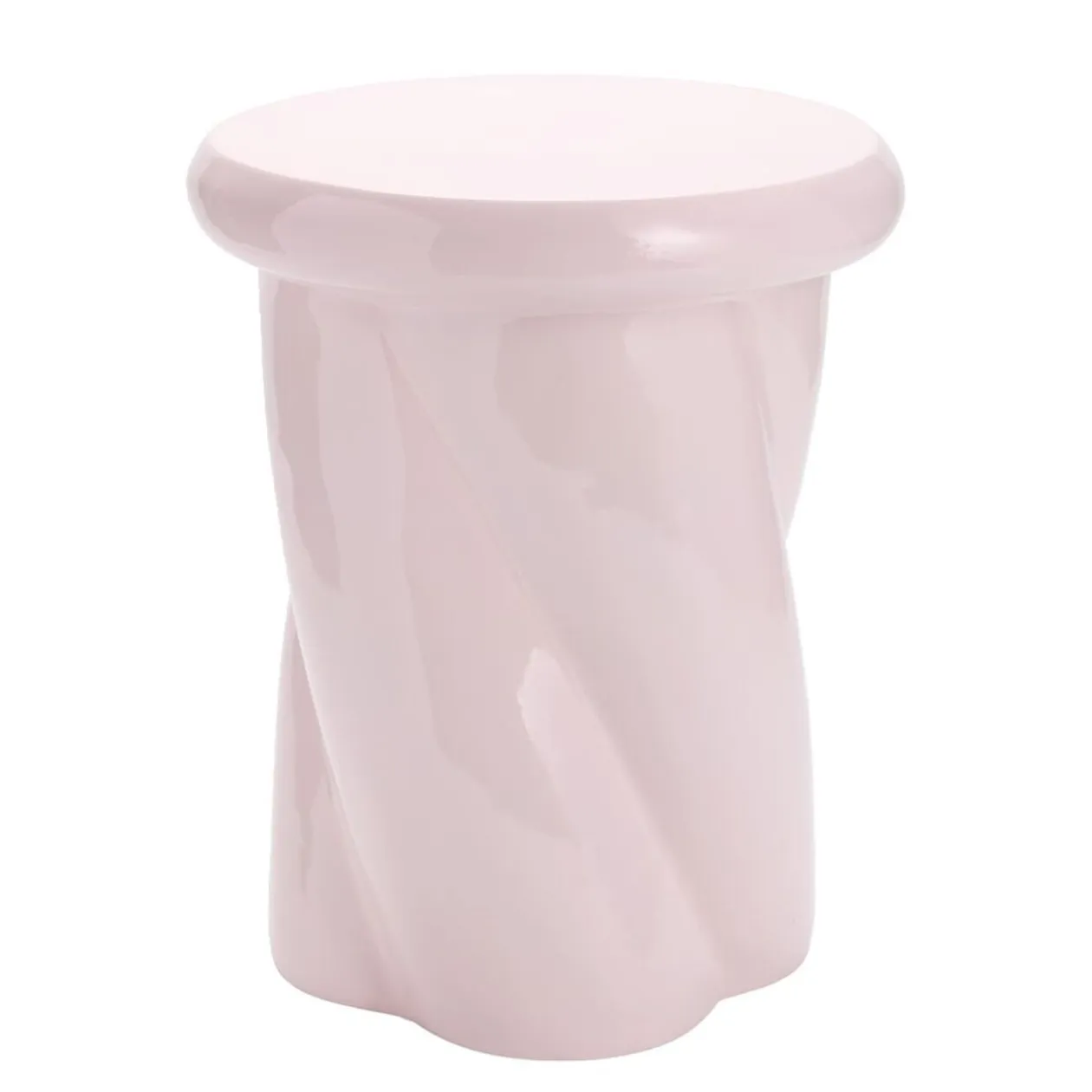 Bout de canapé rond Creamy laqué Ø33xH40cm (2 modèles rose ou blanc)