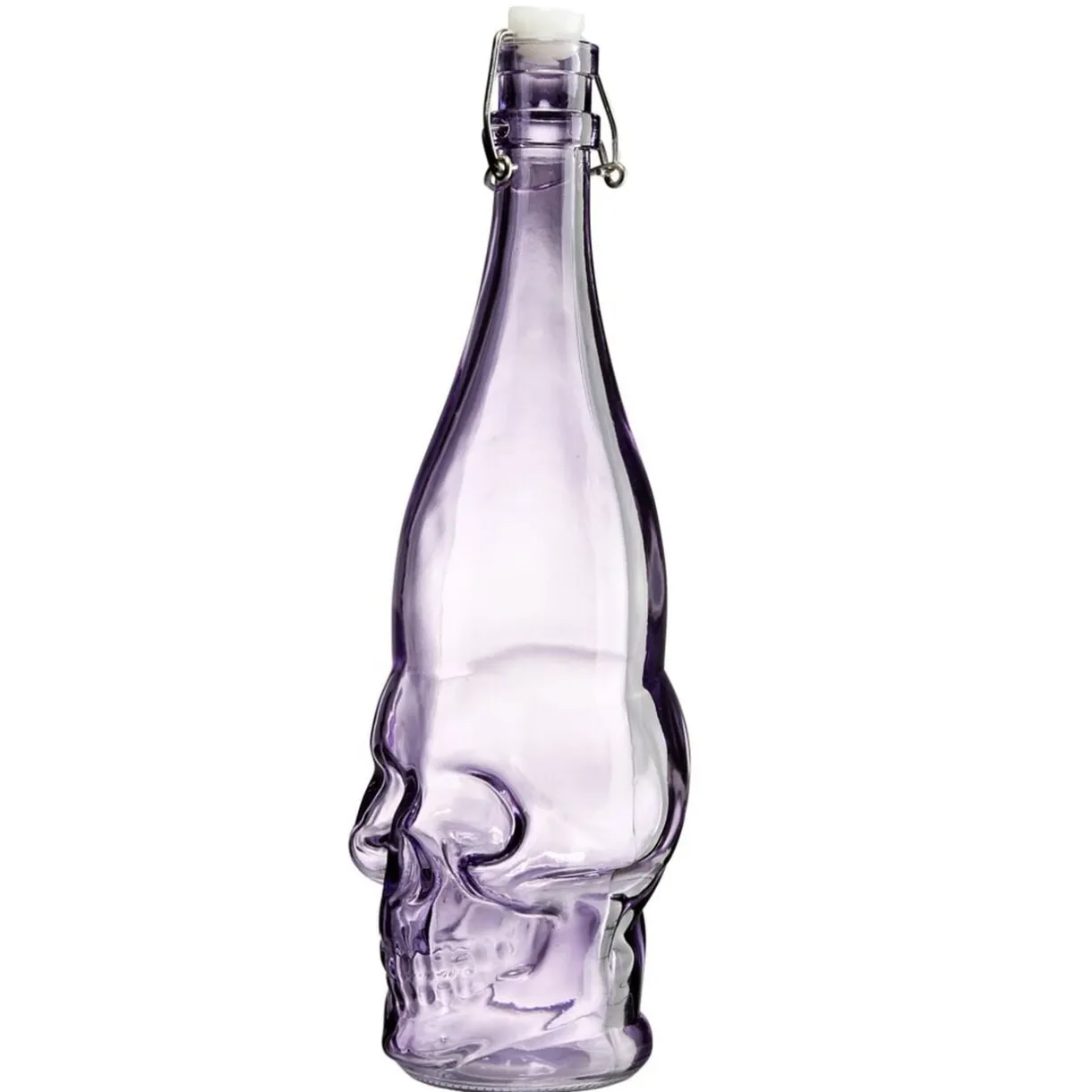 Bouteille en verre Halloween 1L forme crâne violet bouchon métal < Gifi Clearance