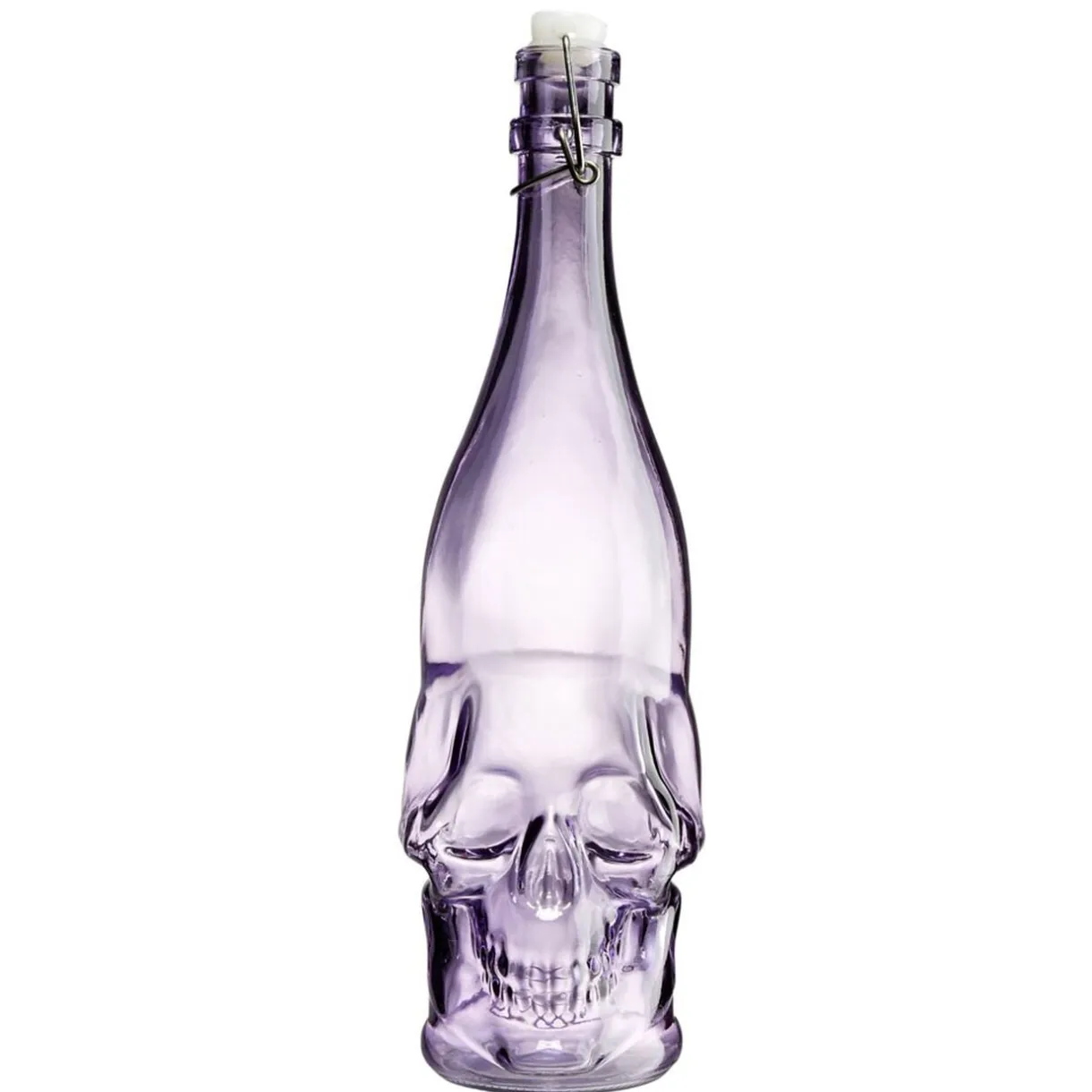 Bouteille en verre Halloween 1L forme crâne violet bouchon métal < Gifi Clearance