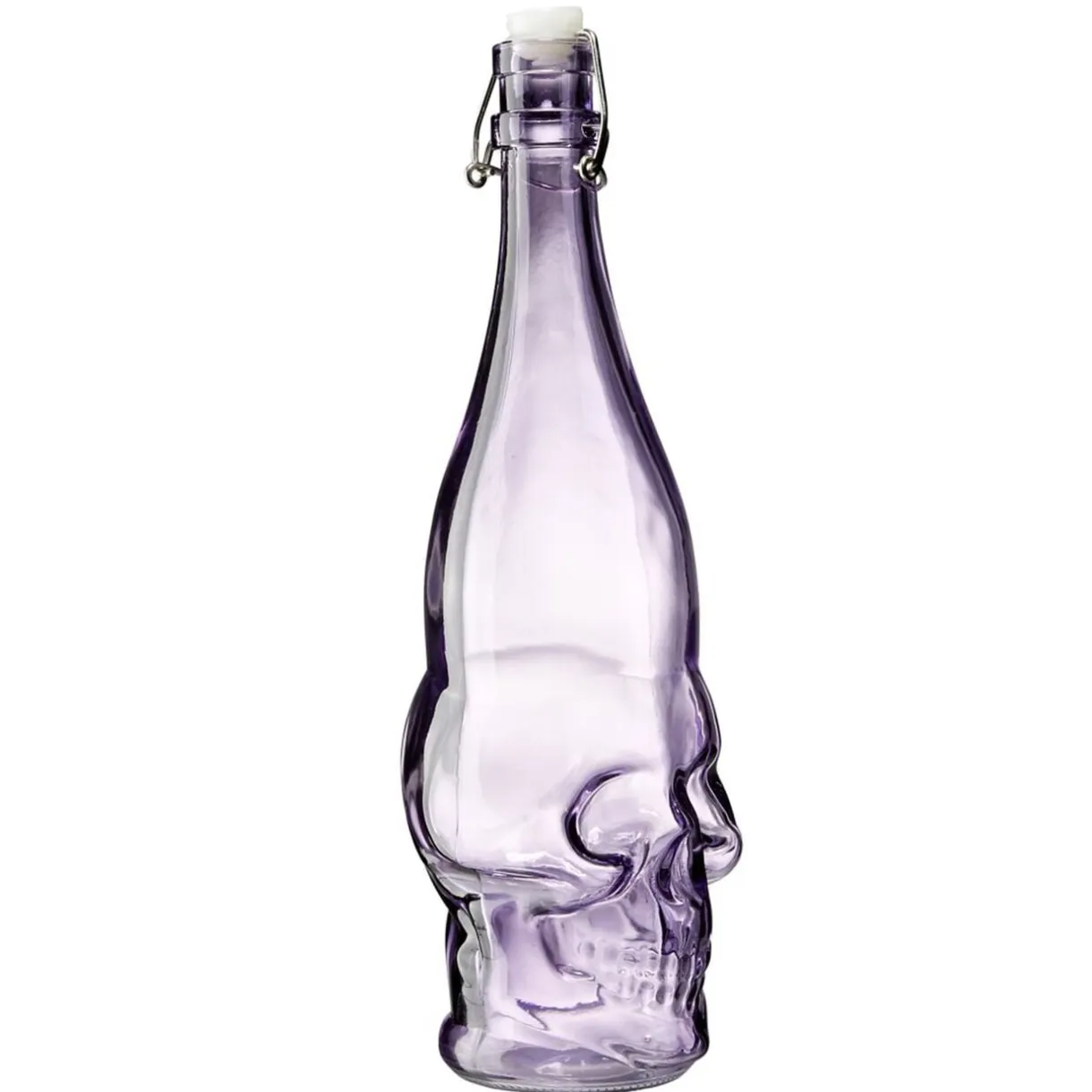 Bouteille en verre Halloween 1L forme crâne violet bouchon métal < Gifi Clearance