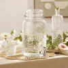 Bouteille en verre 1L design fleur transparente Ø6,5xH25cm