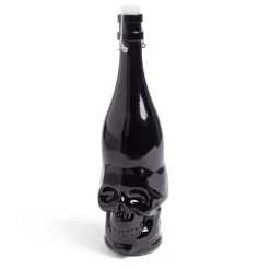 Bouteille Halloween 1L en verre forme tête de mort noire < Gifi Hot