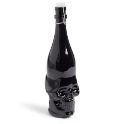 Bouteille Halloween 1L en verre forme tête de mort noire < Gifi Hot