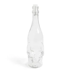 Bouteille Halloween 1L en verre forme tête de mort noire < Gifi Sale