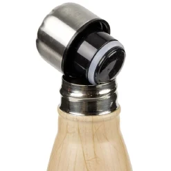 Bouteille isotherme inox effet bois marron 500ml