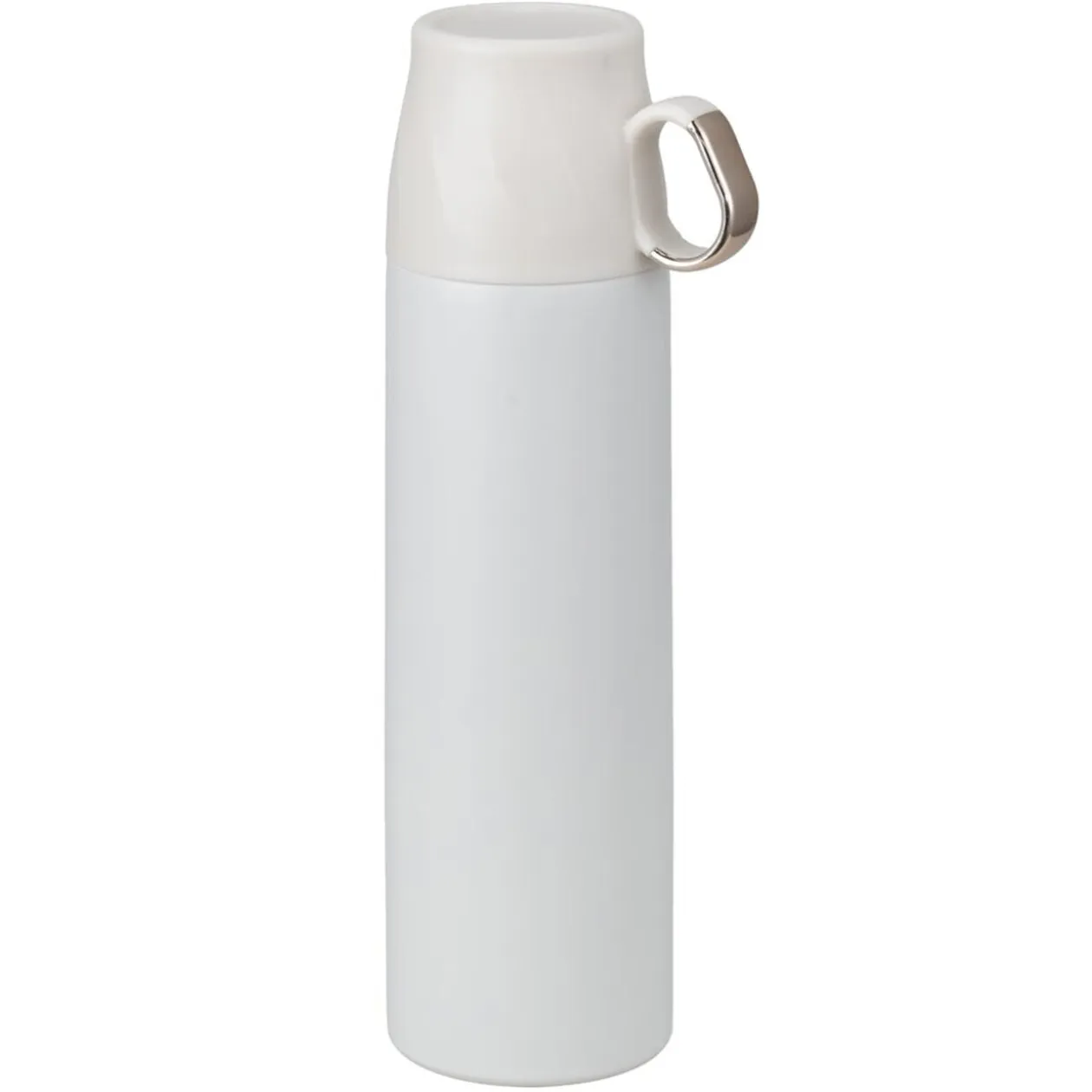 Bouteille isotherme inox 500ml avec tasse plastique Ø7xH22,5cm (2 modèles)