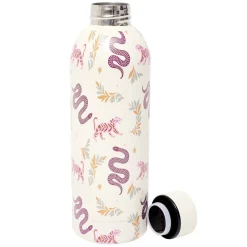 Bouteille isotherme inox 500ml décor tropical ou floral Ø7xH22,5cm (2 modèles)
