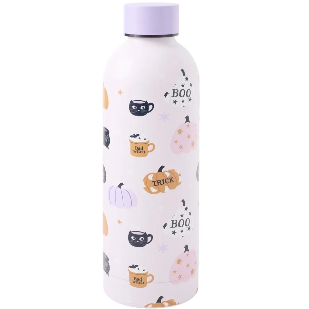 Bouteille isotherme 500ml Halloween inox Ø7xH22cm (2 modèles blanc ou noir) < Gifi Sale
