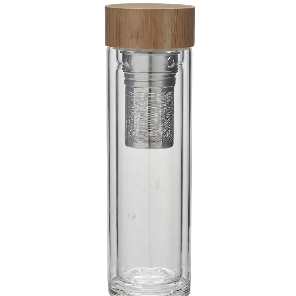 Bouteille à thé en verre et bambou naturel