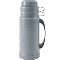 Bouteille thermos 1L avec 2 tasses intégrées gris foncé Ø11xH31,5cm < Gifi Outlet
