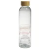 Bouteille verre transparent rayé multicolore avec bouchon bambou 730ml