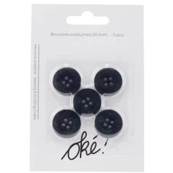 Bouton de costume x5 plastique noir Ø20mm < Gifi Discount