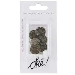 Bouton de jeans x6 en nickel