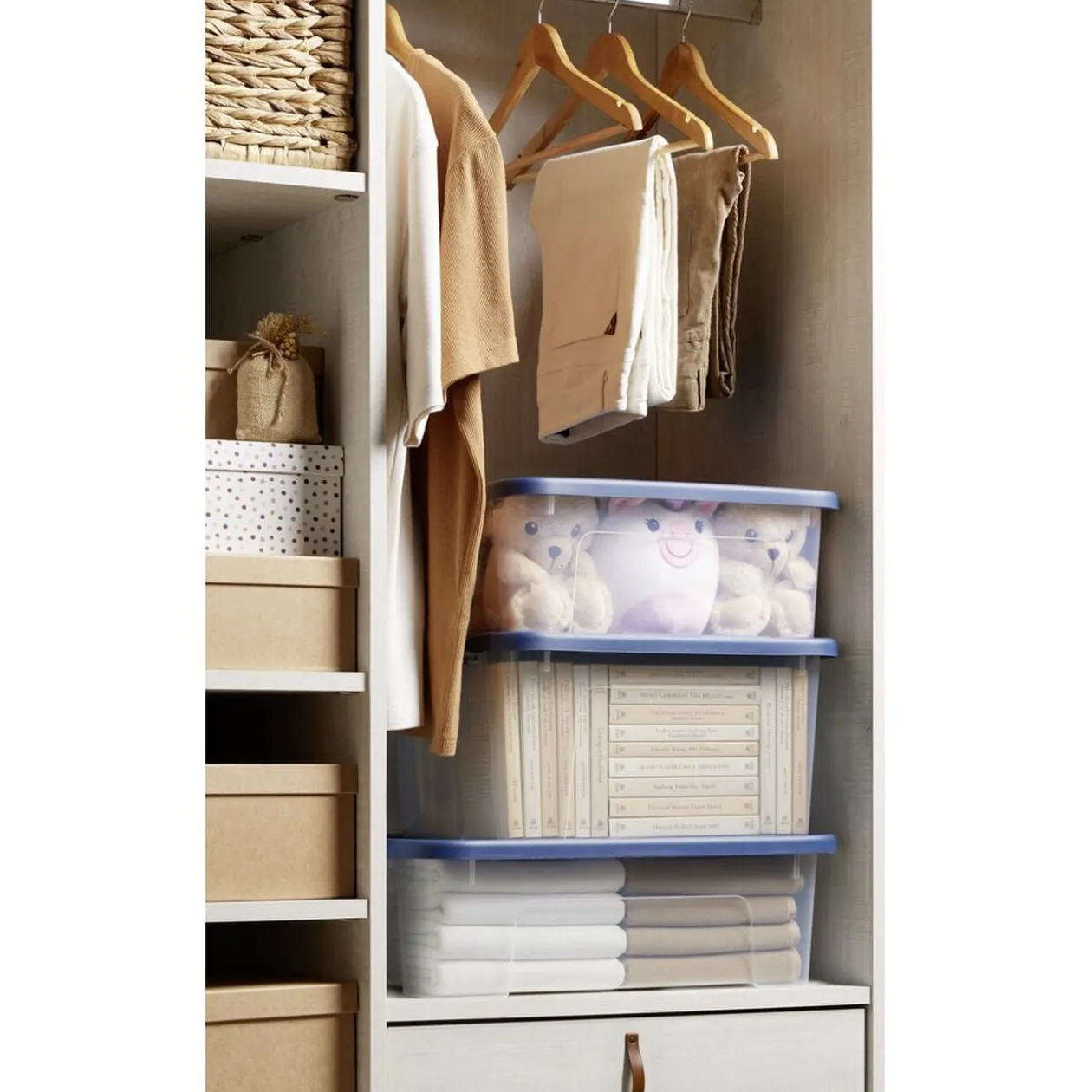 Box plastique 24L avec couvercle à clip 45x23xH34cm