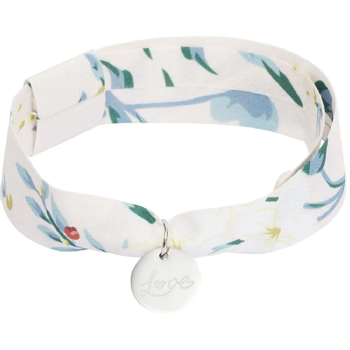 Bracelet ajustable en tissu motif floral avec pendentif Love L19cm < Gifi Best