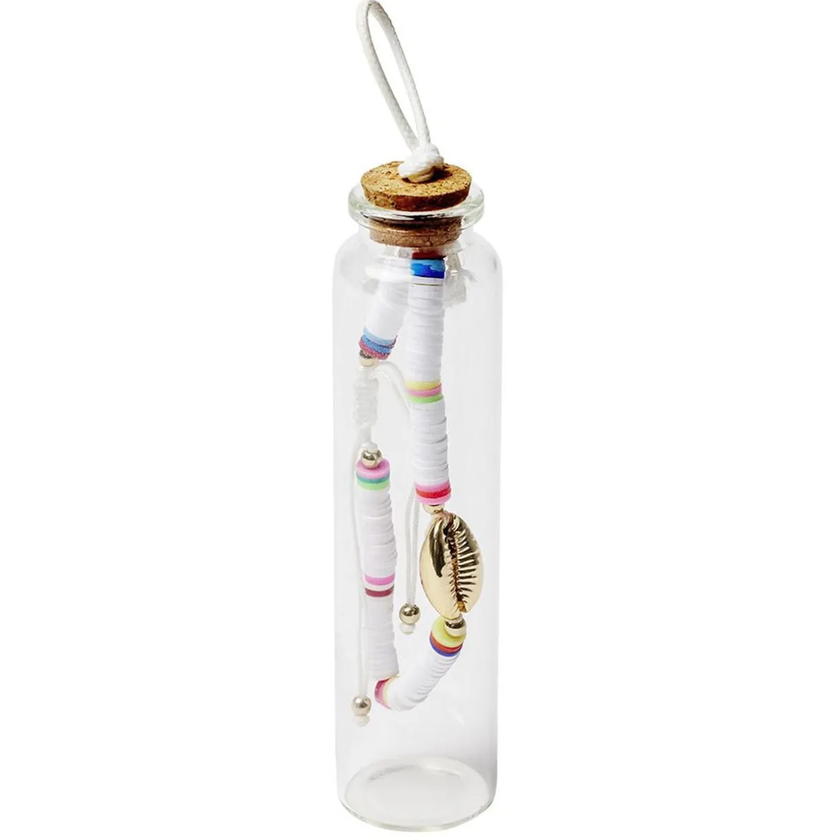 Bracelet ajustable perle plage dans fiole en verre < Gifi