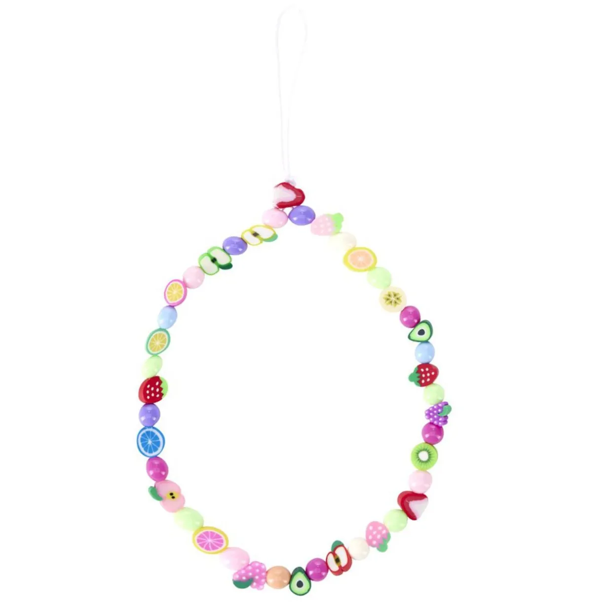 Bracelet chaîne de téléphone perle forme fruits colorés L19,5cm < Gifi Discount