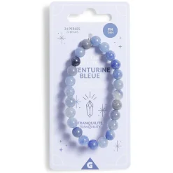 Bracelet crystal fin 24 perles aventurine bleu - Tranquilité < Gifi Best