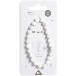 Bracelet crystal fin 24 perles Howlite blanc - Stabilité < Gifi New