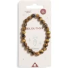 Bracelet crystal fin 24 perles oeil du tigre marron - Optimisme