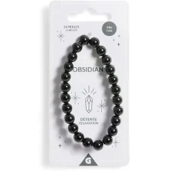 Bracelet crystal fin 24 perles obsidienne bleu - Détente < Gifi Clearance