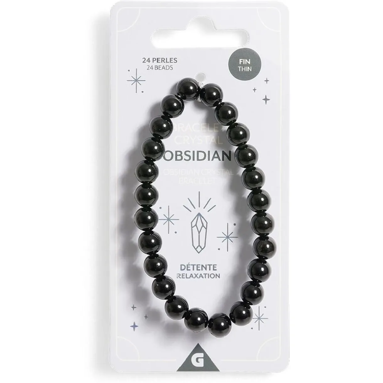 Bracelet crystal fin 24 perles obsidienne bleu - Détente < Gifi Clearance