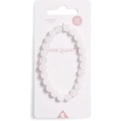 Bracelet crystal fin 24 perles quartz rose - Amour