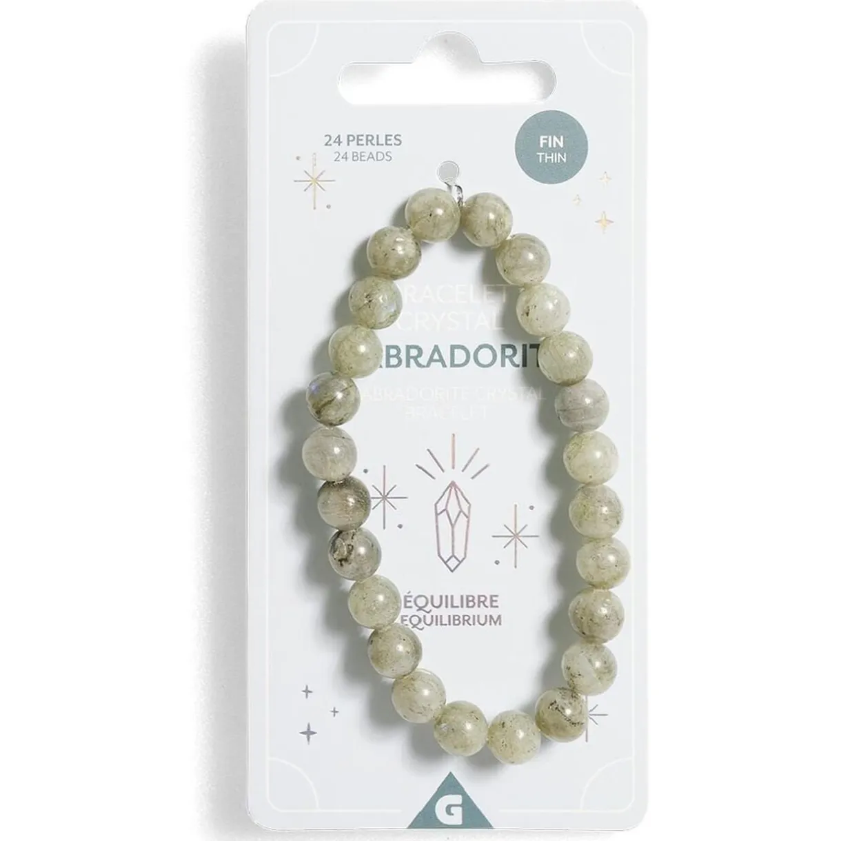 Bracelet crystal large 26 perles labradorite vert - Équilibre < Gifi