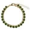 Bracelet en métal doré et verre Ø5,5cm (3 modèles)
