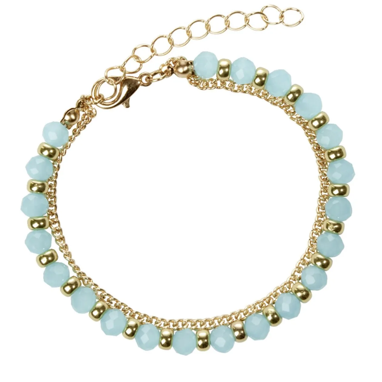 Bracelet en métal doré et verre Ø5,5cm (3 modèles)