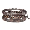 Bracelet pour homme réglable x4 simili et perles bois 5x8cm (2 modèles) < Gifi Discount