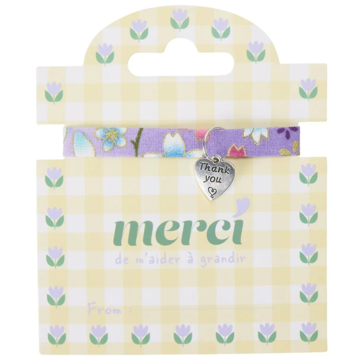 Bracelet remerciement Merci pour cette année pampille coeur L10cm (3 modèles) < Gifi Clearance